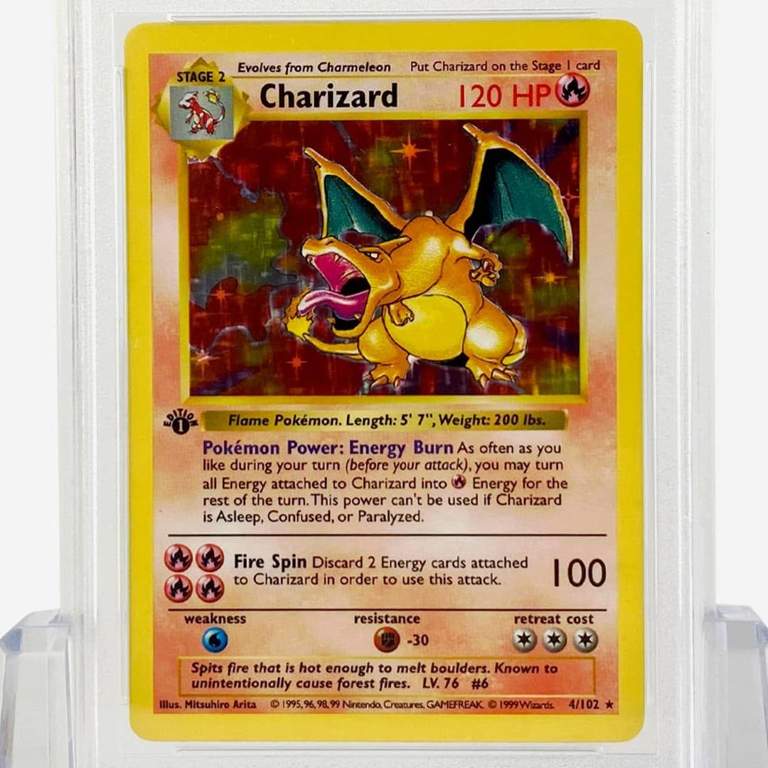Carte Pokémon Charizard brillant - Exemple de collection